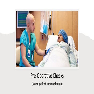Pre Operative Checklist (Nurs-patient-comunication)2024 | PDF