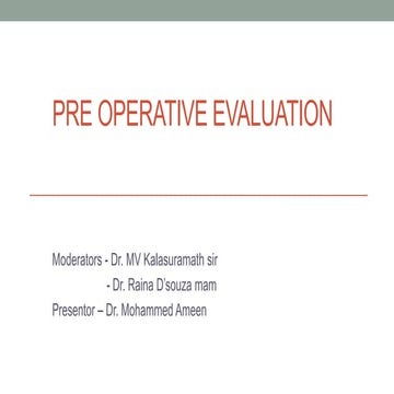 Preoperative Evaluation of a surgical patient