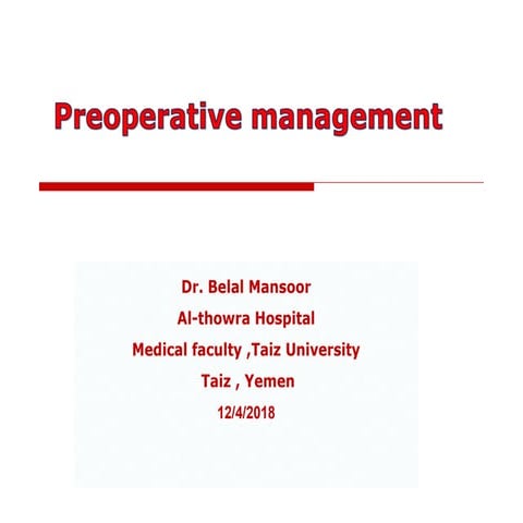 Preoperative managment 