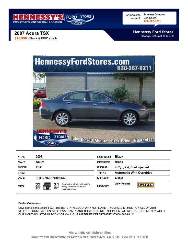 Pre Owned 2007 Acura Tsx