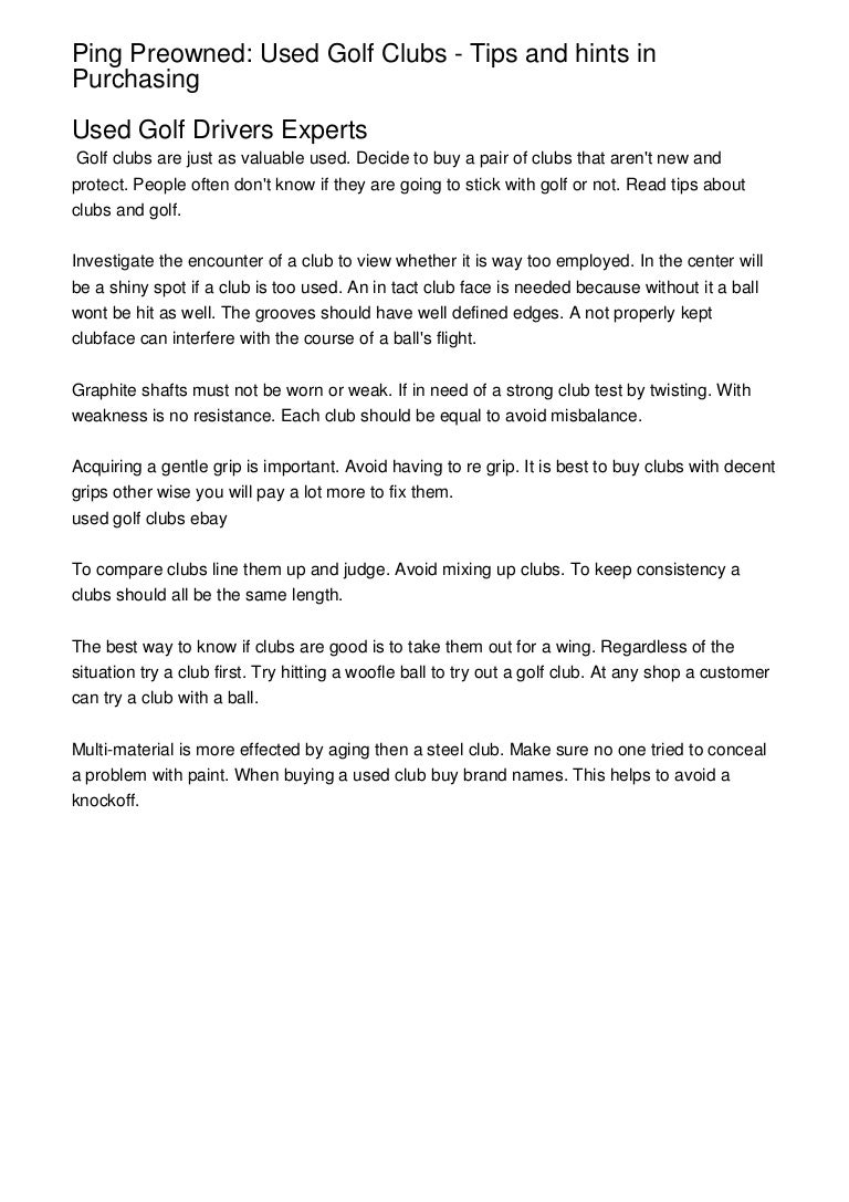 ping pre owned drivers