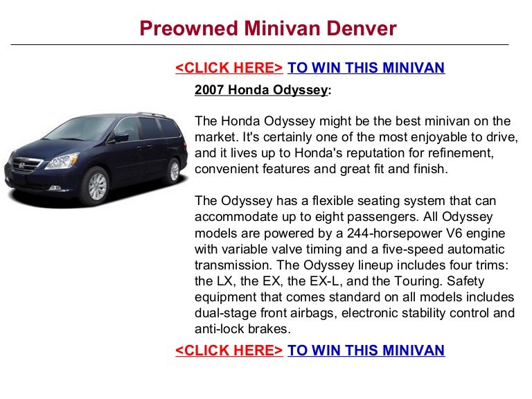 best pre owned minivan