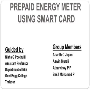 PREPAID ENERGY METER USING  SMART CARD 