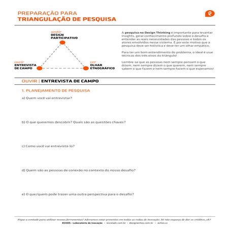 Design Thinking | Preparação de pesquisa