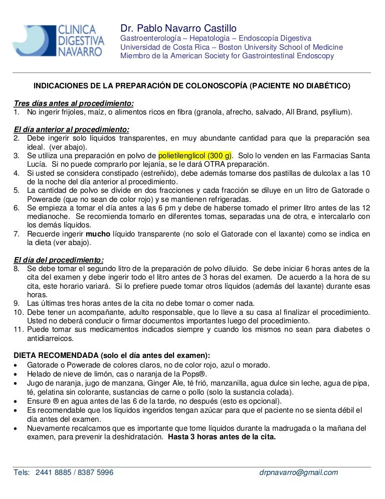 o que yantar 2 dias de antemano da colonoscopia