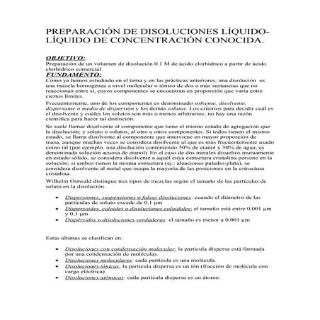 Preparación de una disolución de ácido clorhídrico por elena castilla