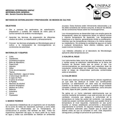 Preparación y esterilización de medios de cultivo