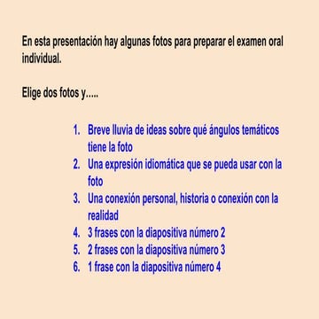 Preparando el examen oral individual