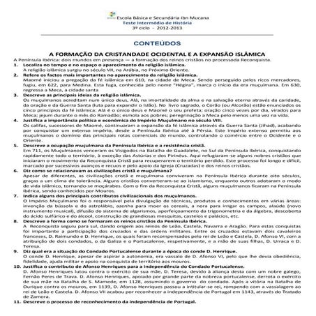 Preparação para a prova intermédia