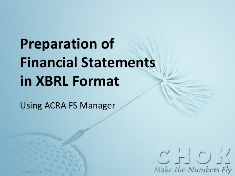 Preparation Of Financial Statements In Xbrl Format