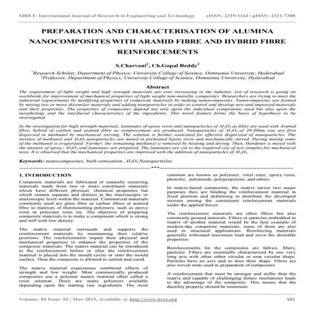 Preparation and characterisation of alumina nanocomposites with aramid fibre ...