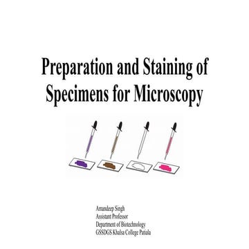 Preparation and staining of specimens for microscopy