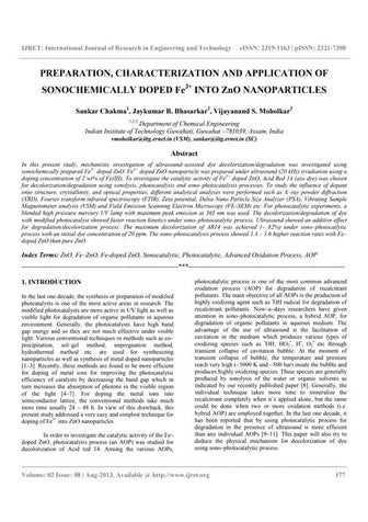 Preparation, characterization and application of