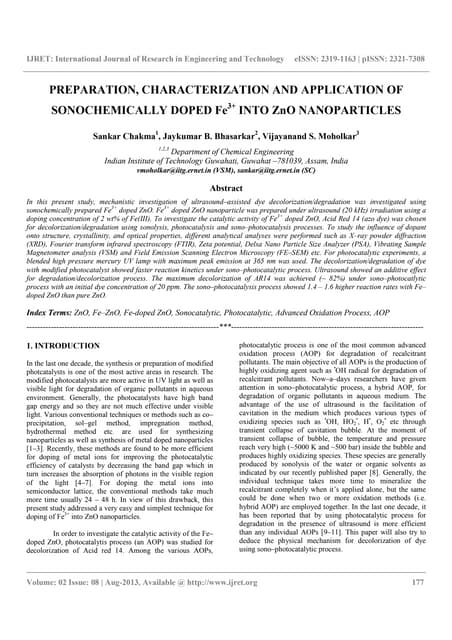 Preparation, characterization and application of