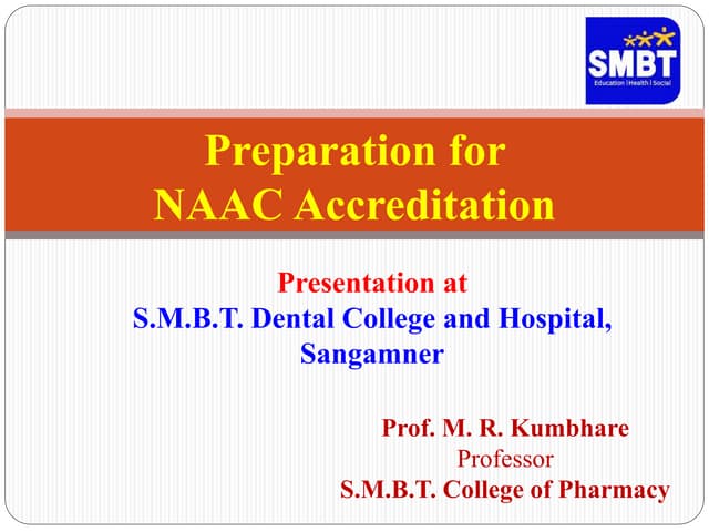 Preparation for NAAC accreditation