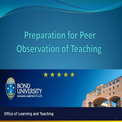 Preparation for peer observation of teaching