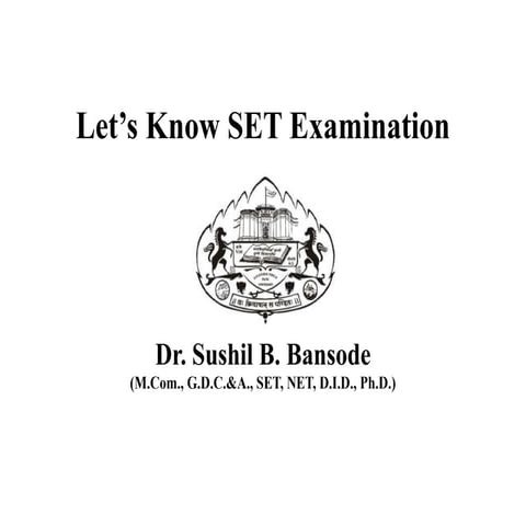 Let’s Know SET Examination
