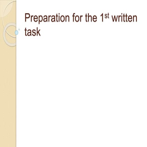 Preparation for the 1st written task Discover english 3
