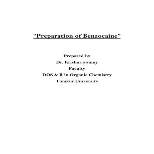 Preparation of Benzocaine