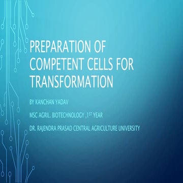 Preparation of competent cells