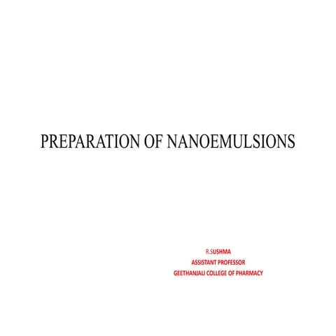 Preparation of nanoemulsions