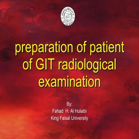 Preparation of patient of git radiological examination