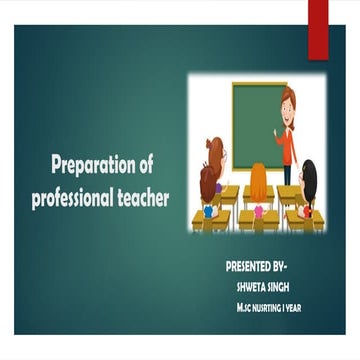 PREPARATION OF PROFESSIONAL TEACHER.pptx  Ms. Shweta singh