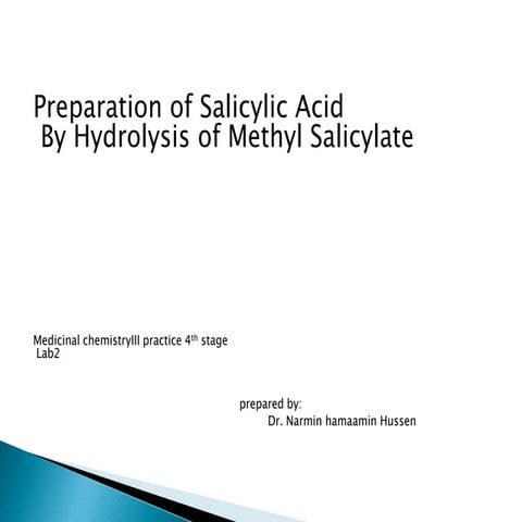 Preparation of Salicylic Acid By Hydrolysis of Methyl Salicylate .pdf