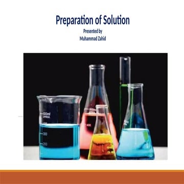 preparation of solution by Muhammad zahid MPhil HEJ