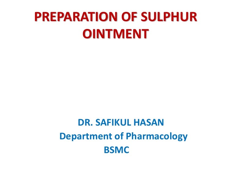 sulphur ointment cream