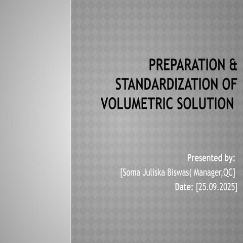 Comprehensive Guide to Preparation and Standardization of Volumetric ...