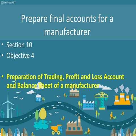 Preparation of trading, profit and loss of a manufacturer