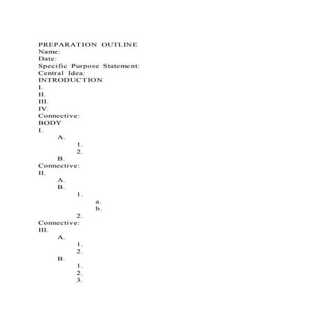 Preparation outline name datespecific purpose statement 