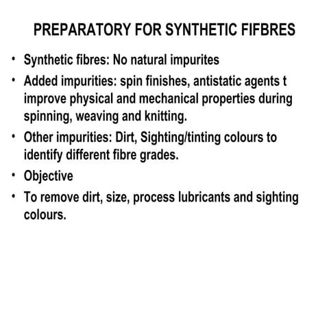 Preparatory for synthetic fifbres