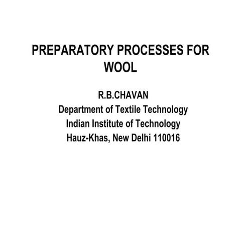 Preparatory processes for wool
