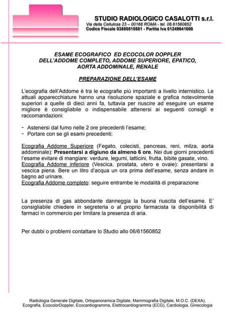 dieta ecografia addome cosa mangiare