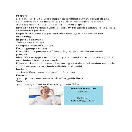 Prepare a 1,400- to 1,750-word paper describing survey research an.docx