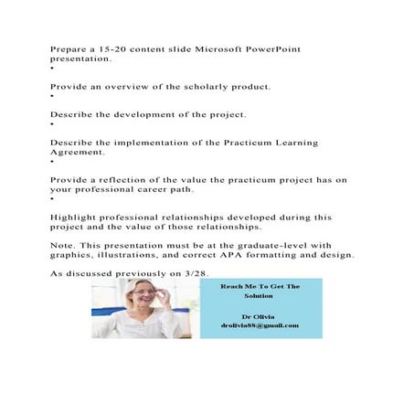 Prepare a 15-20 content slide Microsoft PowerPoint presentation.•.docx