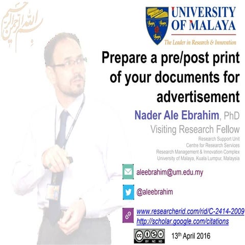 Prepare a pre/post print of your documents for advertisement