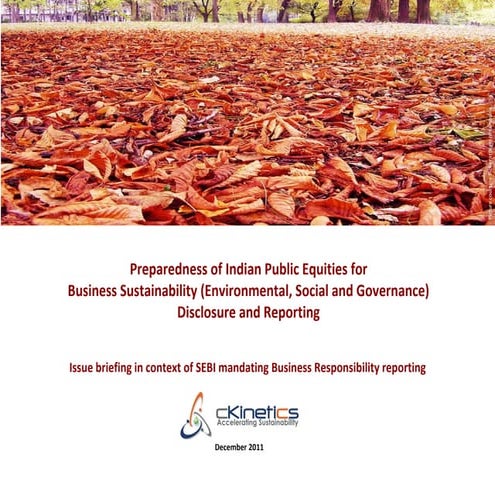 Preparedness of Indian Public Equities for Business Sustainability (Environme...