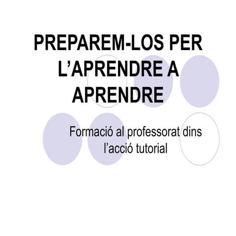 Preparem-los per l’aprendre a aprendre