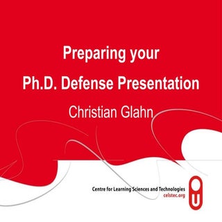 Prepare your Ph.D. Defense Presenta...