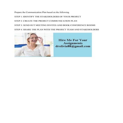 Prepare the Communication Plan based on the following STEP 1- IDENTIF.pdf