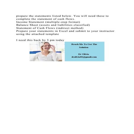 prepare the statements listed below. You will need these to complete.docx