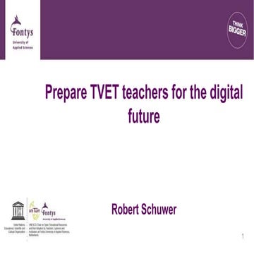 Prepare TVET teachers for the digital future
