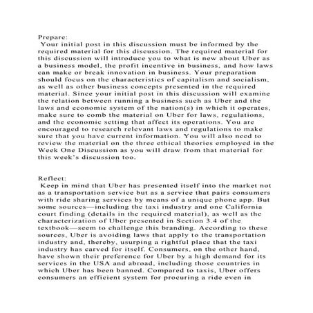 Prepare Your initial post in this discussion must be informed by .docx