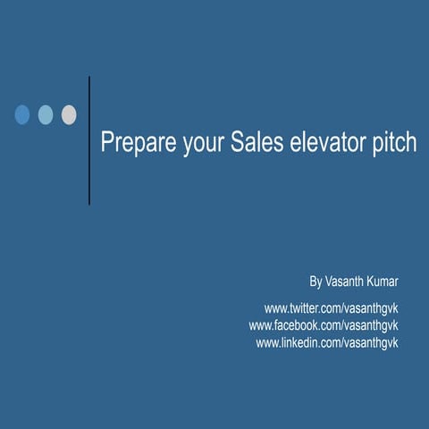 Prepare Your Sales Elevator Pitch
