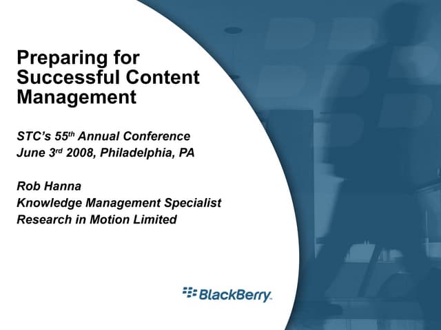 Preparing For Successful Content Management Ppt Preparing For Successful Content Management Ppt