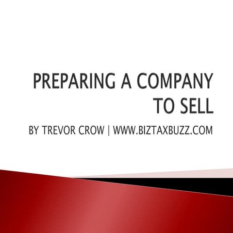 Preparing a company to sell