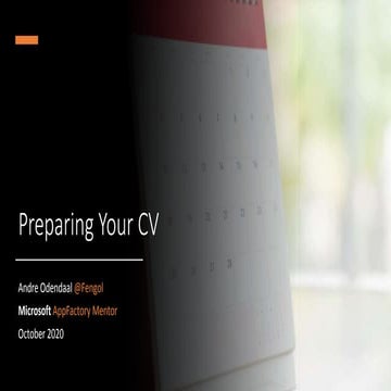 Preparing Your CV